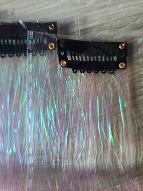 Iridescent Clip-In Hair Tinsel Extensions Set of 12